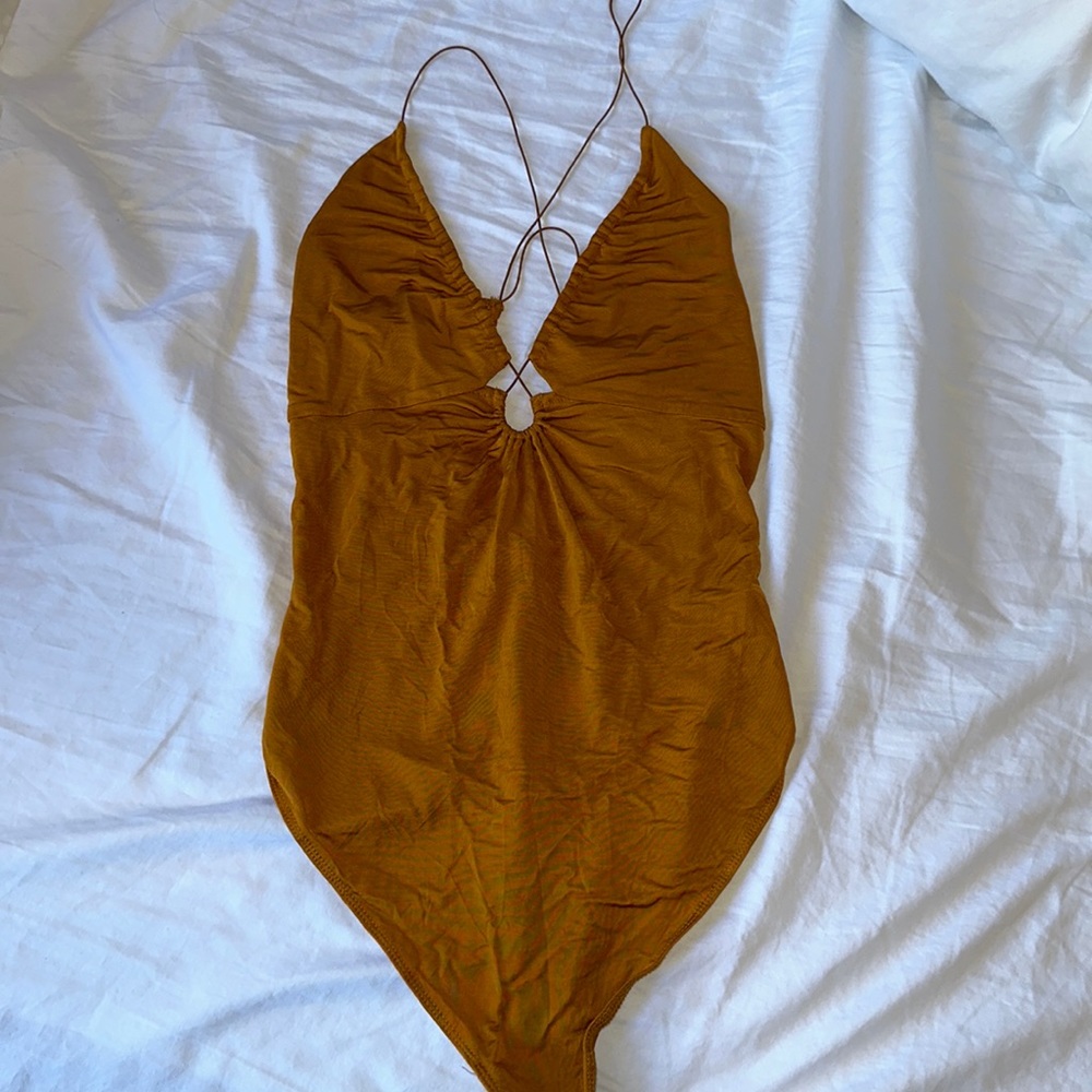 Free People Burnt Orange Bodysuit